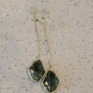 Kendra Scott Green tear drop earrings